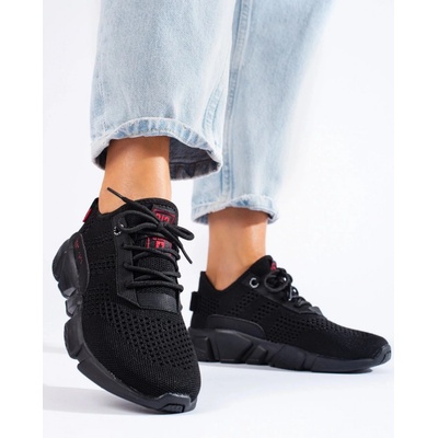 Big Star Shoes Jedinečné dámské tenisky bez podpatku černé