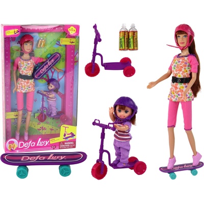mamido Sada panenek Lucy se skateboardem růžová