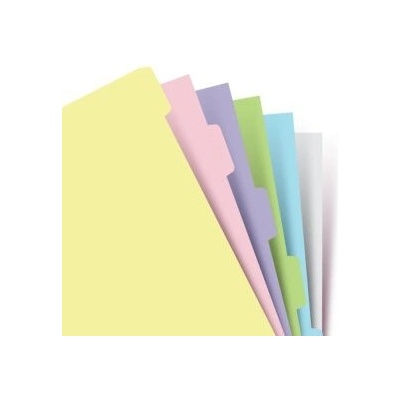 Filofax Náplň, Osobní, krajové výřezy čisté, 6 záložek, mix barev pastel