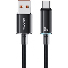 Usams US-SJ658 opletený rychlonabíjecí a datový 66W USB-A / USB-C pro iPhone / iPad / MacBook / AirPods, 1,2m, černý