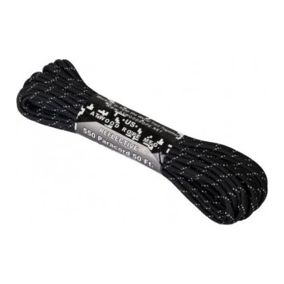HELIKON-TEX 550 Paracord 15m, reflexná čierna, Helikon - Tex, Varianta čierna, Veľkosť UNI