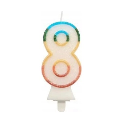 Godan Цветна свещ с цифри и слюда, 8, 5 см - 8