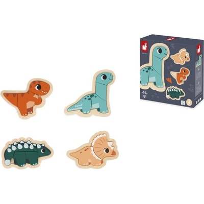 Janod vkládací puzzle Dinosauři 4v1