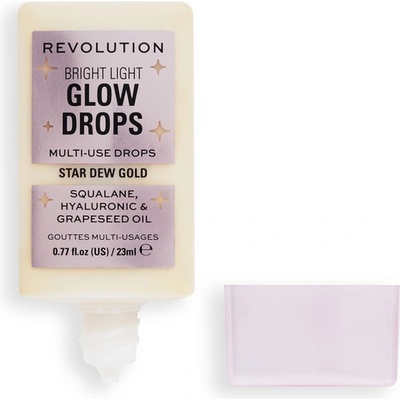 Makeup Revolution Bright Light Glow Drops tekutý rozjasňovač Golden Star Dew 23 ml