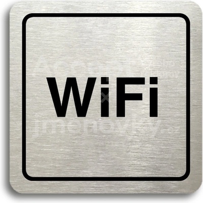 ACCEPT Piktogram WiFi - stříbrná tabulka - černý tisk