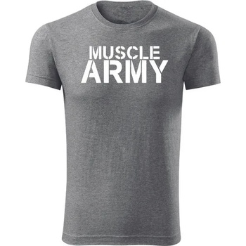 Image 1 of DRAGOWA Фитнес тениска с къс ръкав Muscle Army, сива, 180 г/м2 (4213)