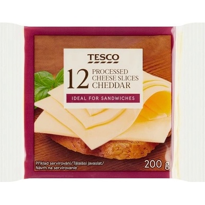 Tesco Tavený plátkový syr so syrom Cheddar 12 x 16,67 g