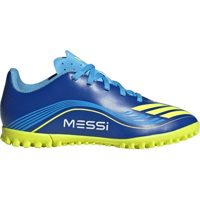 adidas Юношески футболни стоножки Adidas F50 Club Juniors Astro Turf Football Boots - Blue/Yellow