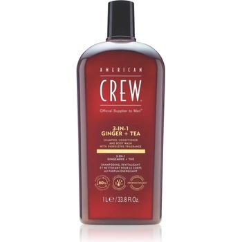 American Crew 3 in 1 Ginger + Tea 3 в 1 шампоан, балсам и душ гел за мъже 1000ml