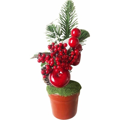 Dekorácia s jablkom v črepníku 25cm 2ks