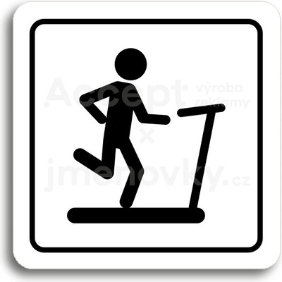 ACCEPT Piktogram fitness VII - bílá tabulka - černý tisk