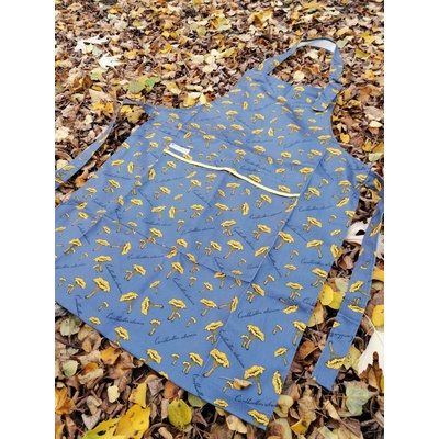 Les Houbeles Kuchyňská zástěra s potiskem Lišky 100% bavlna modrá Les Houbelees