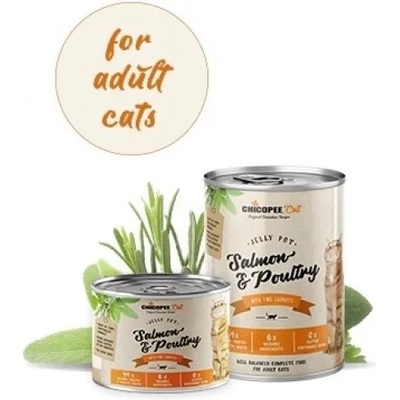 Chicopee Chicopee Salmon Poultry консерва за котка с 94% сьомга, птиче месо и птичи бульон - 400 гр, Германия