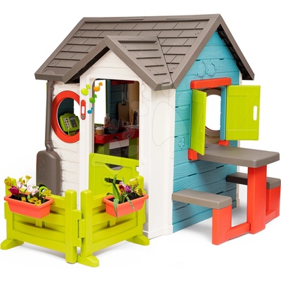 Smoby Domeček se zahradní restaurací Chef House DeLuxe se stolem a předzahrádkou