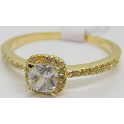 Klenoty Budín Dámský zásnubní zlatý prsten se zirkony HK1109