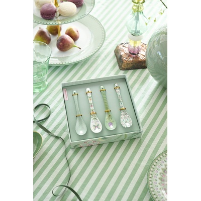 Pip Studio Lily&Lotus Sada porcelánových lžiček zelená 4 ks