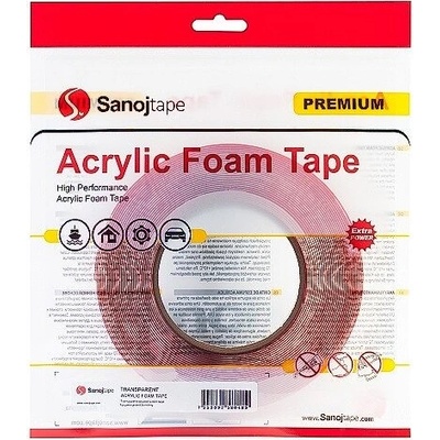 Sanoj Tape 3101 Oboustranná pěnová páska 9 mm x 1 mm x 10 m průhledná