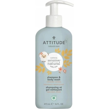 Attitude Dětské tělové mýdlo a šampon 2 v 1 Little leaves s vůní vanilky a hrušky 473 ml