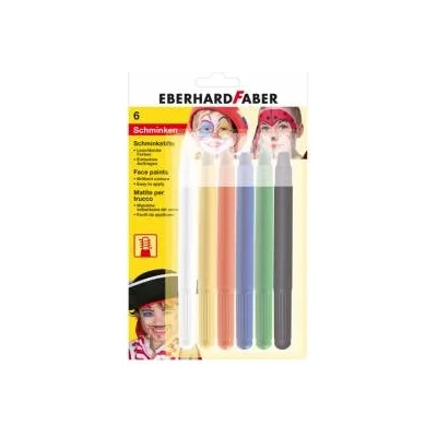 Eberhard Faber Комплект за грим- Пастели за лице Ebarhard Faber, 6 цвята с апликатор, 6605140251