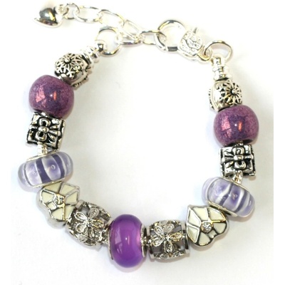 Fashion Jewerly s korálky Fialová lady Srdce na dlani 1986