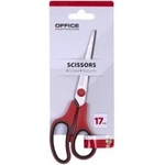 Office Products Ножица с гумирани дръжки 17см черна/червена