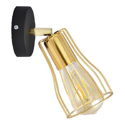 Стенен спот TUBE 1xE27/15W/230V златист/черен (HE1394)