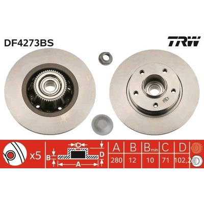 Brzdový kotúč TRW DF4273BS