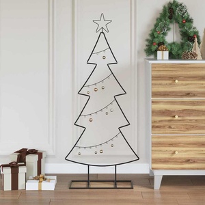 vidaXL Метално коледно дърво Черно 125 cm Стомана (42019188)