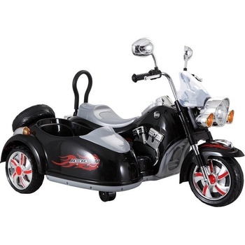 Mamido elektrická motorka Chopper s postranním vozíkem černá