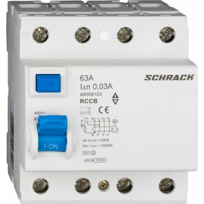 Schrack AMPARO Proudový chránič, 10kA, 63A, 4P, 30mA, AC
