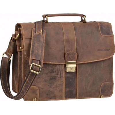 Greenburry Vintage kožená aktovka 1709M-25 hnědá