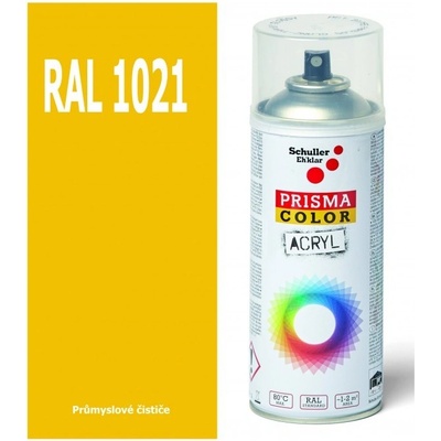 Schuller Ehklar Sprej žlutý lesklý 400ml, odstín RAL 1021 barva kadmiově žlutá lesklá, barvy ve spreji PRISMA COLOR 91040