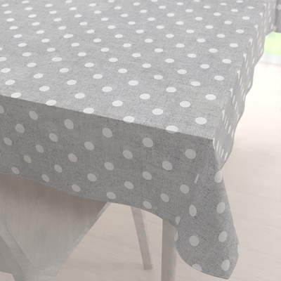 Biante obdélníkový ubrus Porto PRT-018 Bílé puntíky na šedém režném 80x120 cm