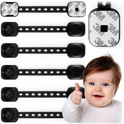 Ricokids Bezpečnostní zařízení pro otevírání skříněk 798202 6 ks černé