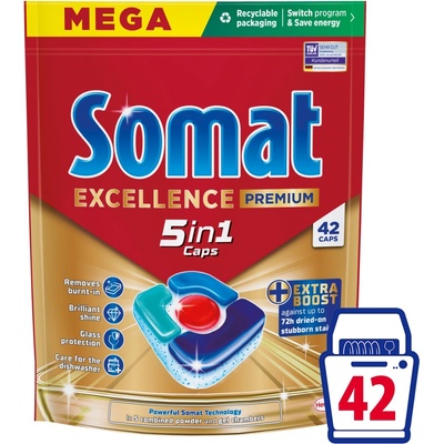 Somat tablety do myčky Excellence Premium 5v1 42 ks – Hledejceny.cz