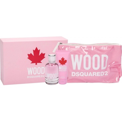 Dsquared2 Wood Pour Femme EDT 100 ml + sprchový gél 100 ml + peňaženka darčeková sada