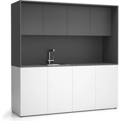 Kuchynka PLAN NIKA s drezom a batériou 1963 x 600 x 2000 mm grafitová ľavé