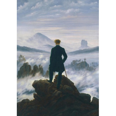 Notizbuch A4 kariert - 100 Seiten Soft Cover - Caspar David Friedrich: Der Wanderer über dem Nebelmeer | Notebook A4