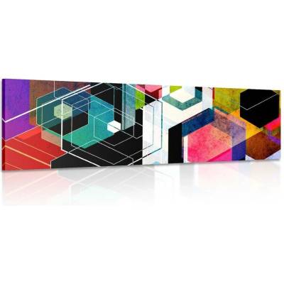 Obraz pestrobarevný geometrický ornament - 120x40