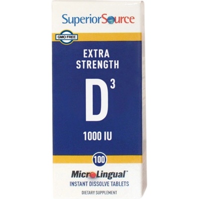 SuperiorSource Extra Strength Vitamin D-3 1000 IU [100 Подезични таблетки ]