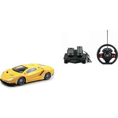 Mamido Auto na dalkove ovladani zavodni model volant pedaly zlute 1:16
