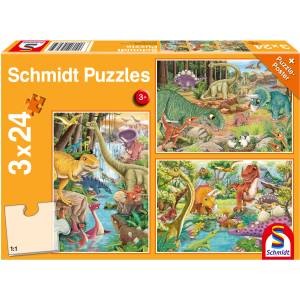 Schmidt Spiele - Puzzle 3x24 Dinosaur Fun - 40 - 99 piese