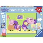 Ravensburger - Puzzle 2x12 Peppa Pig: At home - 1 - 39 piese