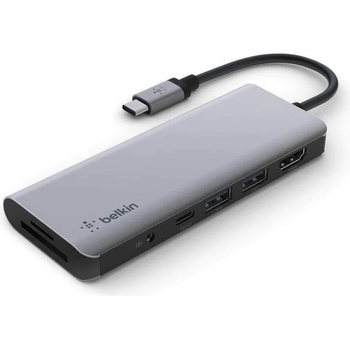 Image 1 of Belkin Connect 7-in-1 USB-C Multiport Hub PD - мултифункционален хъб за свързване на допълнителна периферия за устройства с USB-C (тъмносив)