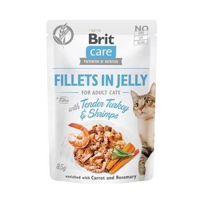 Brit Care Filetky kočičí Cat Fillets in Jelly with Turkey&Shrimps 85 g
