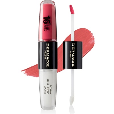 Dermacol 16H Lip Colour dlhotrvajúci rúž a lesk na pery 36 Coral Sunset 2 x 4 ml