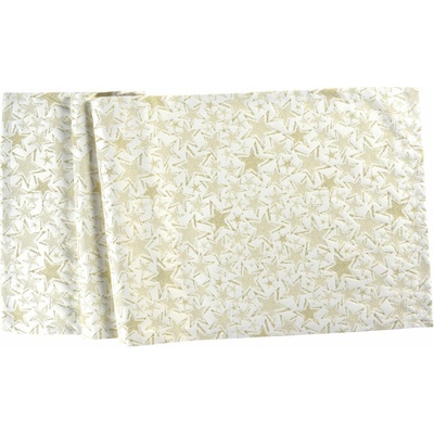 Sander Štýlový obrus Stelle s motívom hviezd 130x170 cm ecru / gold 885113-07