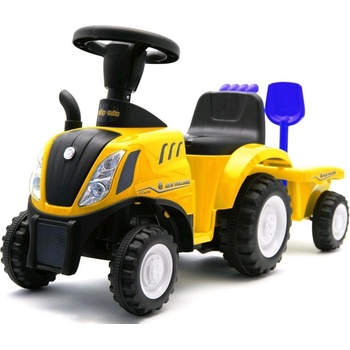 Baby Mix traktor s vlečkou a nářadím New Holland žluté