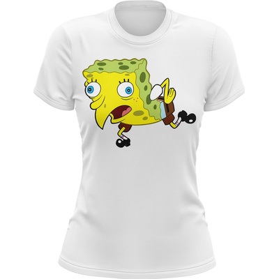 MemeMerch Tričko Mocking Spongebob White