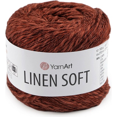 Prima-obchod Pletací příze Linen Soft 100 g, barva 8 (7309) hnědá